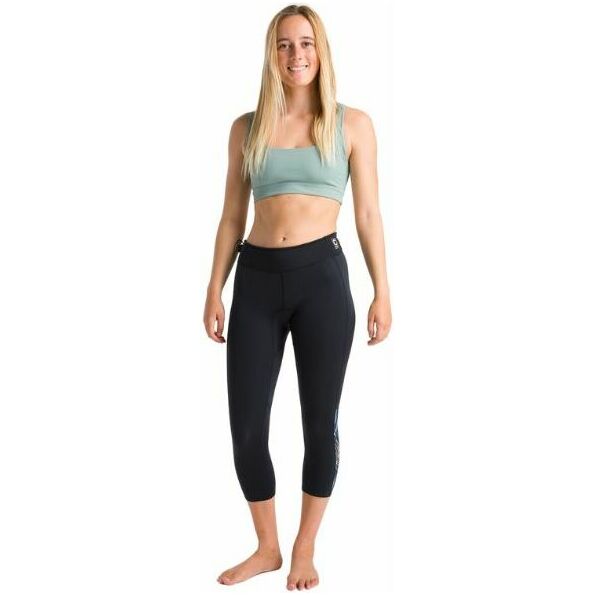 Skins Solace 1.5mm Flatlock 2025 C- Dame 3/4 Våddragt-leggings C-SO15LE34 - Raven Sort/ Tropical